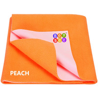 BeyBee Waterproof Quick Dry Sheet for Baby| Bed Pad Anti-Piling Fleece Extra Absorbent Washable Matress Protector| Baby Bed Protector Sheet for Toddler Children, Medium Size, 100x70cm, Peach