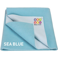 BeyBee Waterproof Quick Dry Sheet for Baby| Bed Pad Anti-Piling Fleece Extra Absorbent Washable Matress Protector| Baby Bed Protector Sheet for Toddler Children, Small Size, 50x70cm, Sea Blue