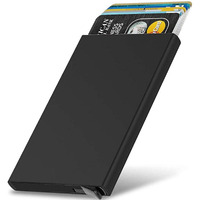 VOGARD Men s Aluminium Metal RFID Protected Smart Pop Up Wallet | 8 Card Slots (06 Black)