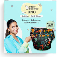 SuperBottoms NEW UNO Freesize Cloth Diaper | Cloth diaper for babies 3M to 3Y | Washable & Reusable cloth diaper | Comes with cloth diaper insert | 1 Diaper and 1 Organic cotton Soaker