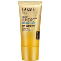 Lakm Sun Expert SPF 50 PA+++ Gel Sunscreen, Niacinamide | Water-Light|For Oily & Combination Skin| Non-sticky | For All Skin Types, For UVA/B Protection,No White Cast 50g