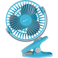 Bajaj Pygmy Mini Fan 110mm | USB Charging Fan | Multi-Clip Function | Rechargeable Fan| Battery Fan| 4-Hr Back-up| Silent Operation| Longer Battery Life| Energy Efficient| Portable Fan| Blue Table Fan
