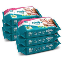 Amazon Brand - Supples Baby Wet Wipes | 432 Wipes | 72 Wipes x 6 Packs | Enriched With Aloe Vera and Vitamin E | Alcohol-free and Paraben-free | Pure Water-Based Formulation
