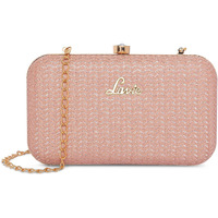 Lavie womens Sparkle Framed Small Rose Pink Clutch Bag