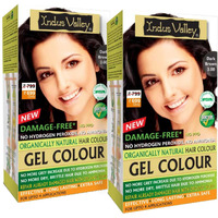INDUS VALLEY Damage Free Natural Gel Hair Colour for Women | Ammonia & PPD Free Organic Hair Colour with 100% Grey Coverage, Long Lasting Conditioning Hair Color | Dark Brown 3.00 - Pack of 2 (2x220 = 400 ml)