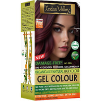 INDUS VALLEY Damage Free Natural Gel Hair Colour for Women | Ammonia & PPD Free Organic Hair Colour with 100% Grey Coverage, Long Lasting Conditioning Hair Color | Burgundy 3.6-220 ml