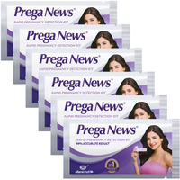 Prega News One Step Urine HCG Pregnancy Test Kit Device - Pack of 6 Kits| 99% Accurate Results in 5 Mins| Indias No 1 Pregnancy Kit