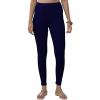 Lyra Women Solid Premium Cotton Ankle Length Leggings | Mid-Waist | Fashionwear
