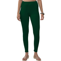 Lyra Women Solid Premium Cotton Ankle Length Leggings | Mid-Waist | Fashionwear