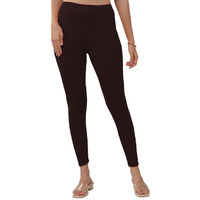 Lyra Women Solid Premium Cotton Ankle Length Leggings | Mid-Waist | Fashionwear