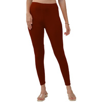 Lyra Women Solid Premium Cotton Ankle Length Leggings | Mid-Waist | Fashionwear