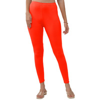 Lyra Women Solid Premium Cotton Ankle Length Leggings | Mid-Waist | Fashionwear