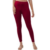 Lyra Women Solid Premium Cotton Ankle Length Leggings | Mid-Waist | Fashionwear