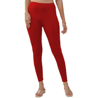 Lyra Women Solid Premium Cotton Ankle Length Leggings | Mid-Waist | Fashionwear