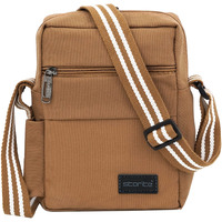 Storite Stylish Padded Canvas Small Sling Cross Body Travel Office One Side Shoulder Bag for Men Women - Brown (25.5 x 8 x 18.5 cm)