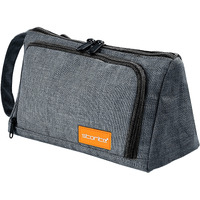 Storite Canvas Large Capacity Pencil Case Bag, Large Pen Pencil Pouch,Box & Bag for Stationary Aesthetic with Handle, Cute Stationery Organizer Bag with Zipper for Students, Kids, Adults - Grey
