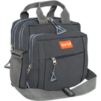 Storite Stylish Padded Nylon Small Sling Cross Body Travel Office Messenger One Side Shoulder Handbag Bag for Men & Women (22.5cm x 9.5cm x 22.5 cm, Dark Grey)