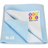 BeyBee waterproof Quick Dry Sheet for Baby| Bed Pad Anti-Piling Fleece Extra Absorbent washable Matress protector| Baby Bed Protector Sheet for Toddler Children, Medium Size, 100x70cm, Blue