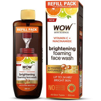 WOW Skin Science Brightening Vitamin C Foaming Face Wash | Refill Pack | Glowing, Bright Skin | Paraben & Sulphates Free | Face Wash for Women & Men | 200 ml
