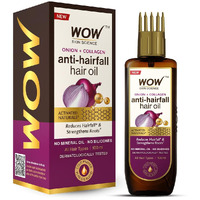 WOW Skin Science Onion Black Seed Hair Oil - WITH COMB APPLICATOR - Controls Hair Fall - NO Mineral Oil, Silicones, Cooking Oil & Synthetic Fragrance - 100mL