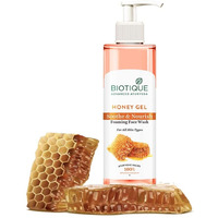Biotique Honey Gel Soothe & Nourish Foaming Face wash | Soap Free Formula | Reduce Dryness | 100% Botanical Extracts | Suitable for All Skin Types | 200ml