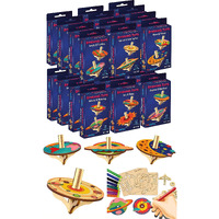 Funvention Birthday Return Gifts (Pack of 24) - DIY Spinning Top Kits (Solar System) Build, Color, Play, Art & Craft Coloring Activity Party Pack Return Favors for Kids (2 Tops & 8 Colors Per Pack)
