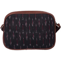 ZOUK Handmade Vegan Leather Ikat GreRed Print Women s Sling Bags With Adjustable Shoulder Strap