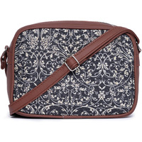 ZOUK Handmade Vegan Leather Lattice Lace Print Women s Sling Bags With Adjustable Shoulder Strap