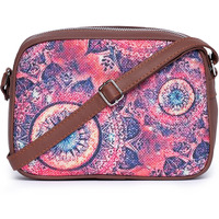 ZOUK Handmade Vegan Leather Space Chakra Print Women s Sling Bags With Adjustable Shoulder Strap