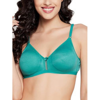 Clovia Women s Cotton Rich Solid Non-Padded Full Cup Wire Free T-Shirt Bra (BR0638P17_Turquoise_36C)