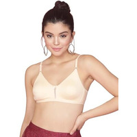 Clovia Women s Cotton Rich Solid Non-Padded Full Cup Wire Free T-Shirt Bra (BR0638P24_Nude_34C)