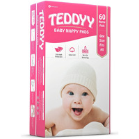 TEDDYY Baby Nappy Pads 60 Pads - Free Size, Side - Leak Protection, Soft Gel
