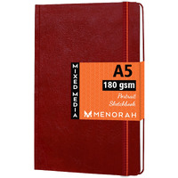 MENORAH Paper-Sketchbook For Artist-A5-180 Gsm-Watercolor Drawing Book-180Gsm(Red,Portrait)-Handcrafted With Love Mother S Day