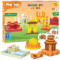 Imagimake Mapology Monuments of India - Construction Set - Make 10 Monuments - Educational Toy for Boys & Girls Above 5 Years Kids (Multicolour) (10 Pieces)