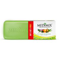 Medimix Transparent Ayurvedic Traditionally Made Bathing Bar Soap | Infused Glycerine and Lakshadi Oil | Effective for Dry Skin (Pack of 4) 125g