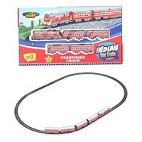 Centy Toys Plastic Indian Passenger Train With Coaches & Railway Track, Pack Of 19, Multicolour
