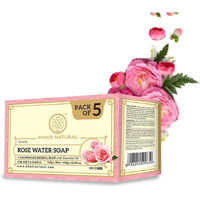 KHADI NATURAL Ayurvedic Rosewater Handmade Soap| Hyderates & Nourishes Skin| Vitamin-Rich | Maintains pH Levels | Softens & Rejuvenates (Pack of 5) (5x125 g) (625 g)