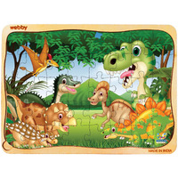 Webby Dinosaurs in Jungle Wooden Jigsaw Puzzle for Boys & Girls, 40 Pieces Toy