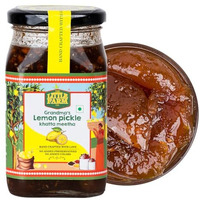 THE LITTLE FARM CO Sweet & Sour Lemon Pickle - Nimbu ka Achar | Oil Free | Homemade Khatta Meetha Nimbu Pickles | No Added Preservatives, No Artificial Flavours | Traditional Recipe, 450g