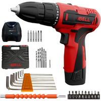 IBELL 12V Cordless Drill Driver CD12-74|17 Settings (+1 Mode setting)|1450 RPM|10mm Keyless Chuck|LED Light |2-Speed Mode|1500mAh Battery|32 Accessories|Perfect for Home & DIY Projects