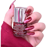 DeBelle Gel Nail Polish Antares (Deep Maroon Pearl Finish Nail Paint)|Non UV - Gel Finish |Chip Resistant | Seaweed Enriched Formula| Long Lasting|Cruelty and Toxic Free| 8ml