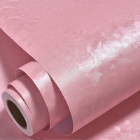Wolpin Rose PVC Wall Stickers Wallpaper DIY Self Adhesive Decal Flower Rose (45 x 300 cm, Blush Pink)