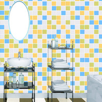 wolpin Wall Sticker Wallpaper Waterproof Bathroom, (45 X 600 Cm) Kitchen Tiles Pattern, Stove Backsplash, Countertop Self Adhesive Decal, Olive Green, Wall, Cms)
