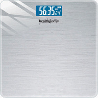 Healthgenie Weight Machine for Body Weight With 3 Yrs Warranty & Thick Tempered Glass LCD Display Digital Weighing Machine (Brushed Metallic) HD-221