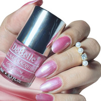 DeBelle Gel Nail Polish Roselin Fiesta (Metallic Rose Pink Nail Paint)|Non UV - Gel Finish |Chip Resistant | Seaweed Enriched Formula| Long Lasting|Cruelty and Toxic Free| 8ml