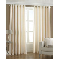 Exporthub 2 Piece Eyelet Polyester Long Door Curtain Set - 10ft Cream