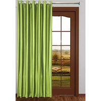 Exporthub 1 Piece Eyelet Polyester Long Door Curtain, 9ft, Green