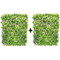 Go Hooked Plastic Artificial Grass Fence Green Durable Plastic Realistic Versatile Easy Install Weather Resistant Decorative Plastic Artificial Grass UV Protected 2 Piece