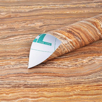 ELTON Vinyl Self Adhesive Jade Strip Marble Gloss Wallpaper, 50 sq. ft