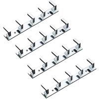 iSTAR 5 Pin Bathroom Cloth Hooks Hanger Door Wall Bedroom Bathroom Robe Hooks Rail for Hanging Keys,Clothes,Towel Steel Hook (Pack of 4, Silver)
